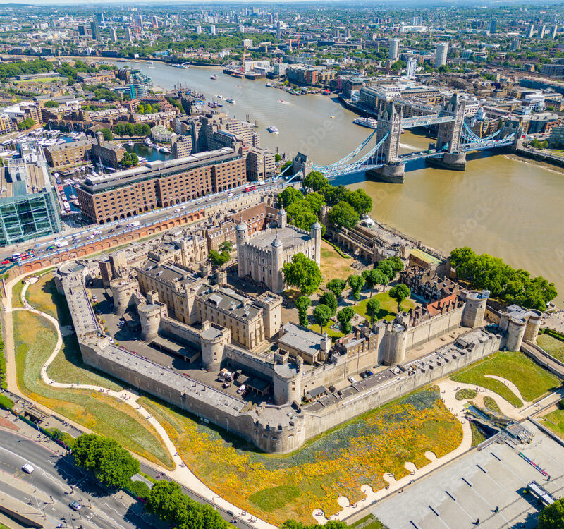 Aerial photo Tower of London circa 2022