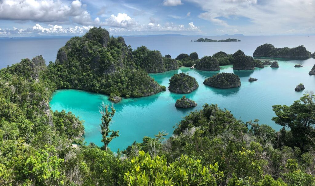 Explore the lush islands and turquoise waters of West Papua, Indonesia.